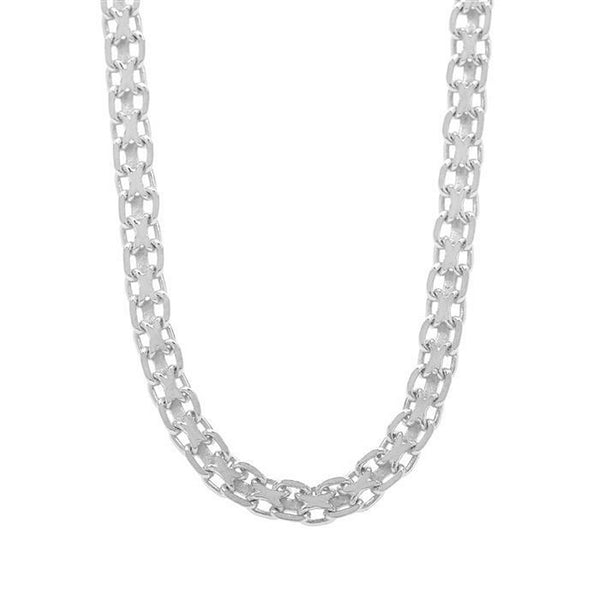 925 Sterling Silver Dettaglio Diamond Cut Bismark Chain - Charming and Trendy Ltd