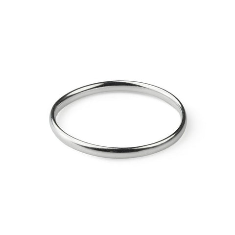 925 Sterling Silver Plain D Shape Stacking Band Ring (2mm) - Charming and Trendy Ltd