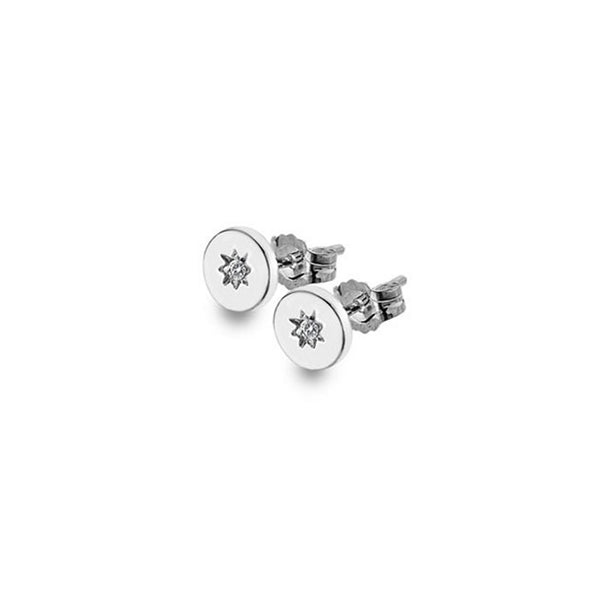925 Sterling Silver Heritage Diamond Set Circle Stud Earrings - Charming and Trendy Ltd