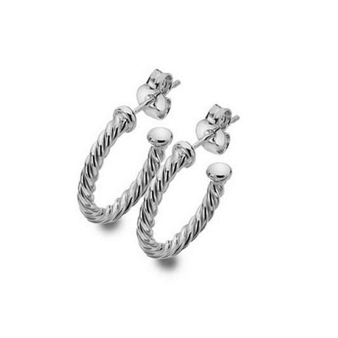 925 Sterling Silver Heritage Twisted Medium Hoop Earrings - Charming and Trendy Ltd