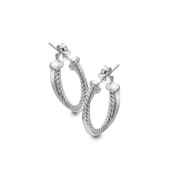 925 Sterling Silver Heritage Large Twisted Hoop Earrings - Charming and Trendy Ltd