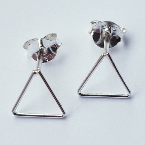 925 Sterling Silver Triangle Stud Earrings by Beginnings - Charming and Trendy Ltd