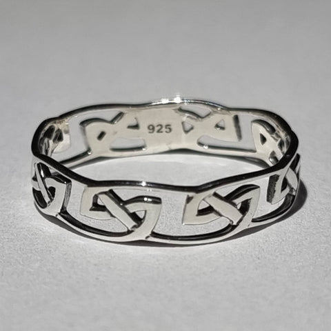 925 Sterling Silver Celtic Band Ring by Beginnings London - Charming and Trendy Ltd