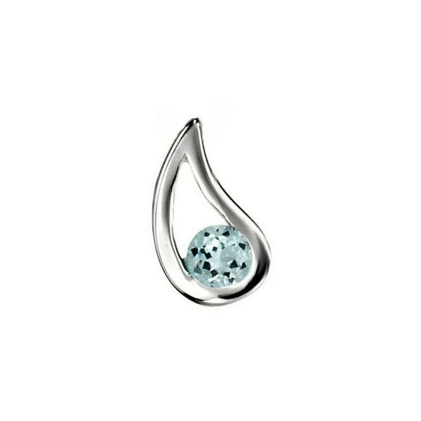 925 Sterling Silver Blue Topaz Teardrop Pendant - Charming and Trendy Ltd