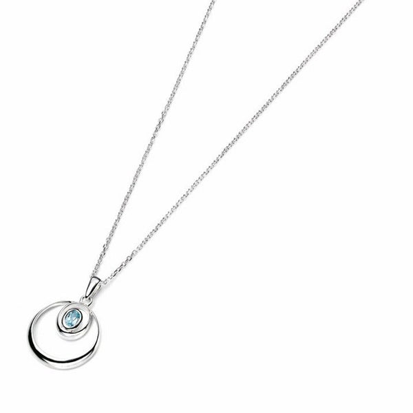 925 Sterling Silver Sky Blue Topaz Gemstone Pendant Necklace - Charming and Trendy Ltd
