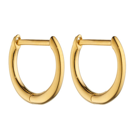 925 Sterling Silver Gold Plated Hinged Hoop Earrings - Charming and Trendy Ltd