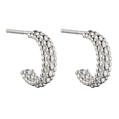 925 Sterling Silver Multi Bead 3/4 Hoop Earrings - Charming and Trendy Ltd