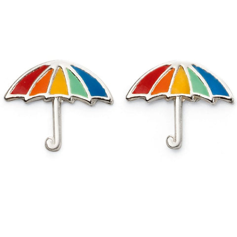 925 Sterling Silver Rainbow Umbrella Stud Earrings  - Charming and Trendy Ltd