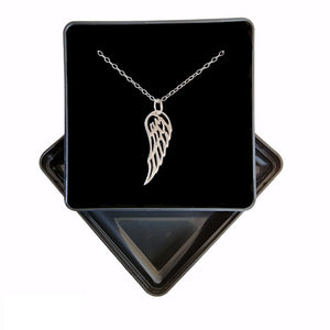 925 Sterling Silver Large Angel Wing Pendant Necklace - Charming and Trendy Ltd