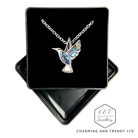 Hummingbird Paua Shell Pendant - Charming and Trendy Ltd