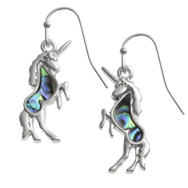 Unicorn Paua Shell Hook Earrings - Charming and Trendy Ltd