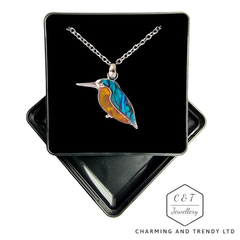 Kingfisher Paua Shell 16”/18”/20” Adj Pendant - Charming and Trendy Ltd