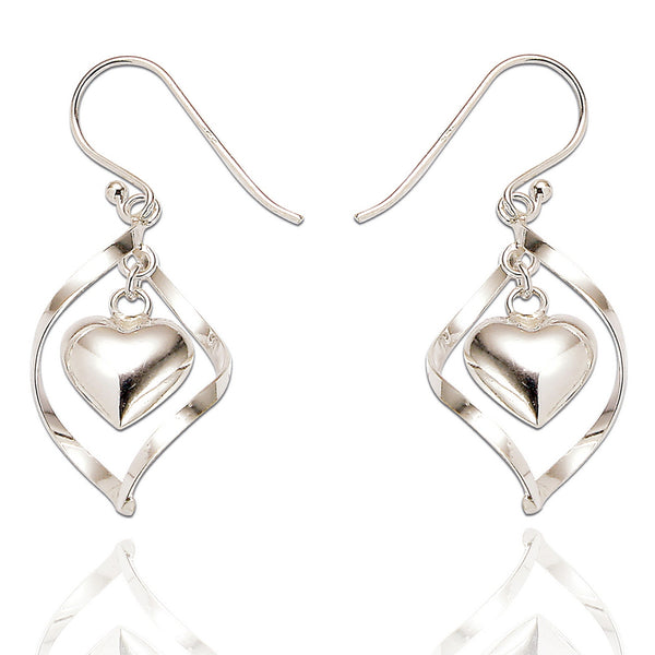 925 Sterling Silver Petra Heart Drop Earrings - Charming and Trendy Ltd
