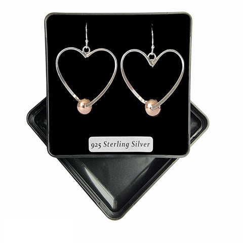 925 Sterling Silver/Rose Gold Plated Freya Drop Earrings - Charming and Trendy Ltd