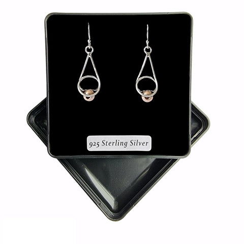 925 Sterling Silver/Rose Gold Plated Abigail Small Drop Earrings - Charming and Trendy Ltd