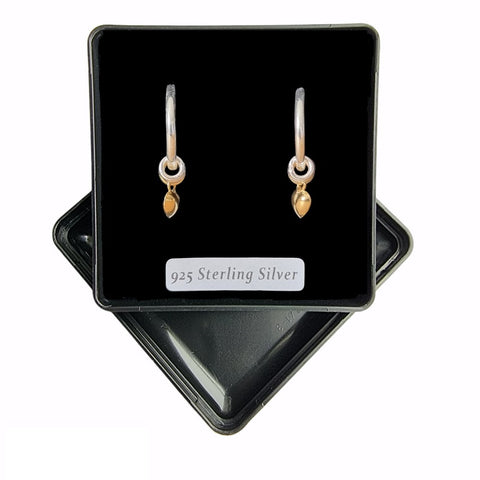 925 Sterling Silver/Gold Plated Sweetie Heart Hoop Earrings - Charming and Trendy Ltd