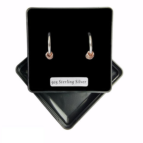 925 Sterling Silver/Rose Gold Plated Sweetie Hoop Earrings - Charming and Trendy Ltd
