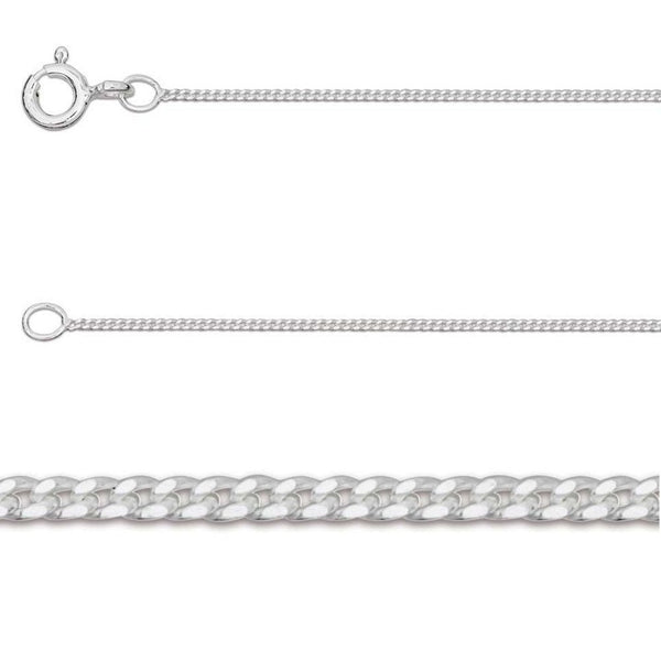 925 Sterling Silver Diamond Cut Curb Chain Necklace - Charming and Trendy Ltd