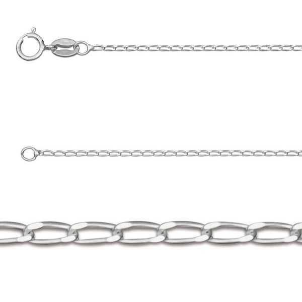 925 Sterling Silver Diamond Cut Curb Chain Necklace - Charming and Trendy Ltd