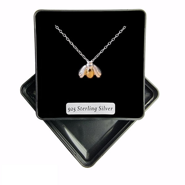 925 Sterling Silver Bee Pendant Necklace - Charming and Trendy Ltd