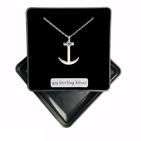 925 Sterling Silver Anchor Pendant Necklace - Charming and Trendy Ltd