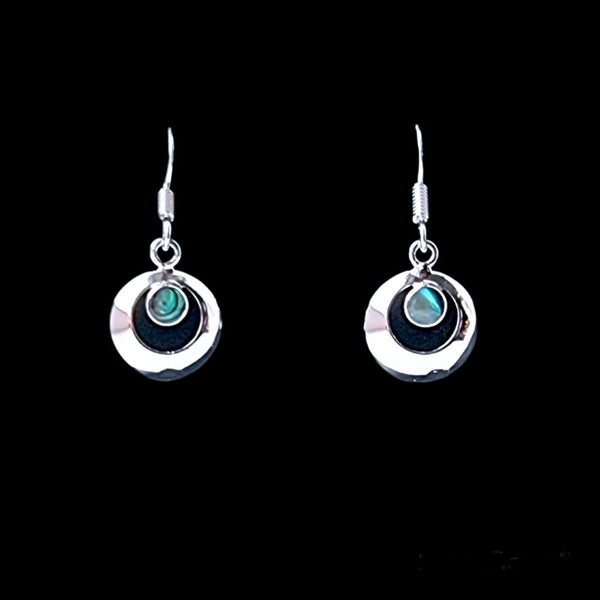 925 Sterling Silver Abalone Round Earrings - Charming and Trendy Ltd