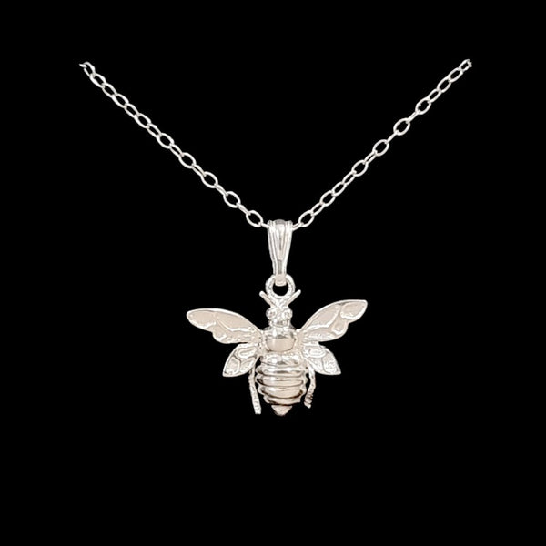 925 Sterling Silver Bumble Bee Pendant Necklace - Charming and Trendy Ltd