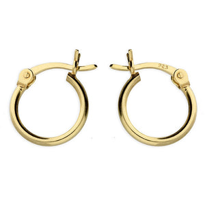 925 Sterling Silver Gold Plated 12mm Creole Hoop Earrings - Charming and Trendy Ltd