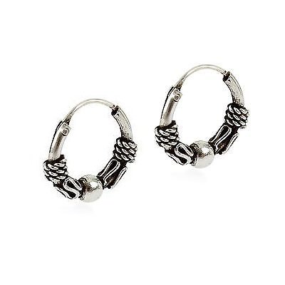 925 Sterling Silver Baltic Hoop Sleeper Earrings 10mm