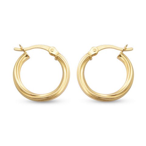 9ct Gold Plated 925 Sterling Silver Twisted Hoop Earrings - Charming and Trendy Ltd