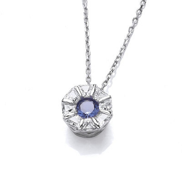 925 Sterling Silver Deco Cubic Zirconia Necklace by Cavendish French - Charming and Trendy Ltd