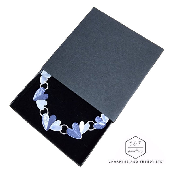 Silver Plated Blue Hearts Necklace - Charming and Trendy Ltd