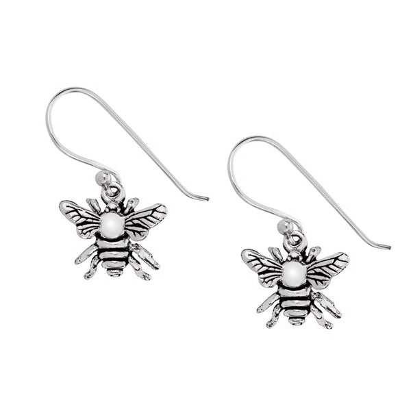 925 Sterling Silver 3d Textured Bee Drop Earrings - Charming and Trendy Ltd