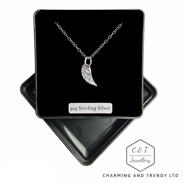 Sterling Silver Angel Wing Charm Pendant - Charming and Trendy Ltd