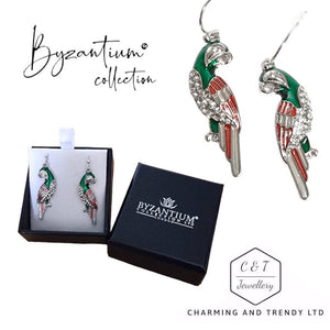 925 Sterling Silver Hook Rhodium Plated Parrot Drop Earrings - Charming and Trendy Ltd