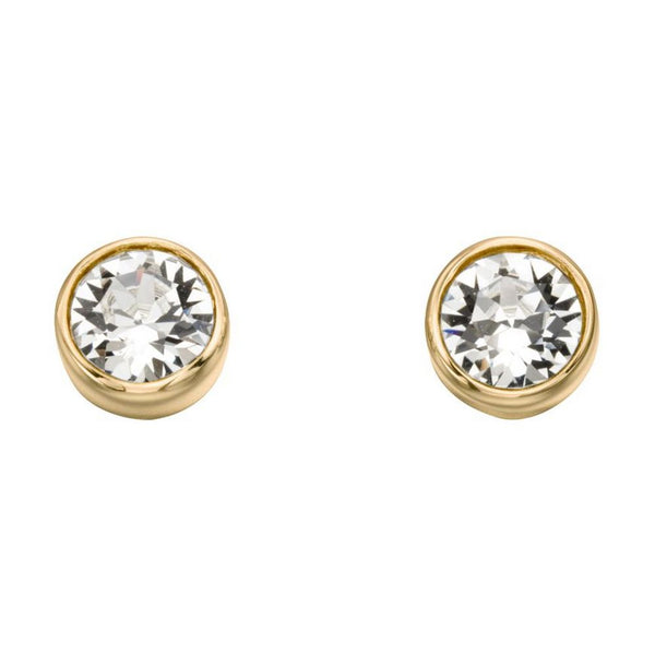 Gold Plated 925 Sterling Silver Crystal Birthstone Stud Earrings - Charming and Trendy Ltd
