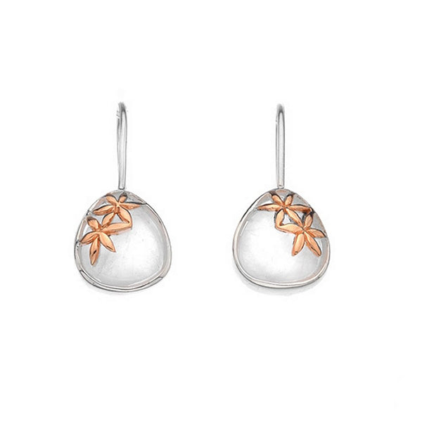 925 Sterling Silver Mother of Pearl Earrings with Rose Gold Plate Detail - Charming and Trendy Ltd