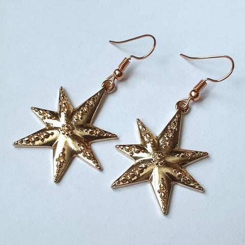 Gold Star Metal Earrings - Charming And Trendy Ltd