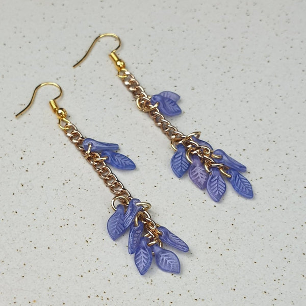 Purple Leaf Dangle Fashion Earrings - Charming And Trendy Ltd