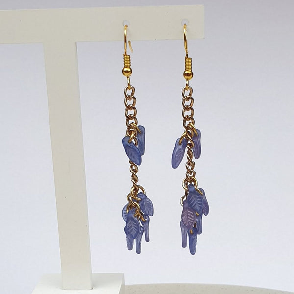 Purple Leaf Dangle Fashion Earrings - Charming And Trendy Ltd