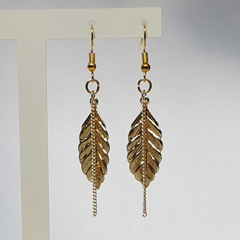 Leaf and Chain Dangle Earrings - Charming And Trendy Ltd