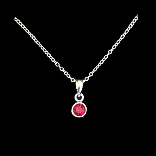 925 Sterling Silver Red Cubic Zirconia Pendant - Gift Boxed - Charming And Trendy Ltd
