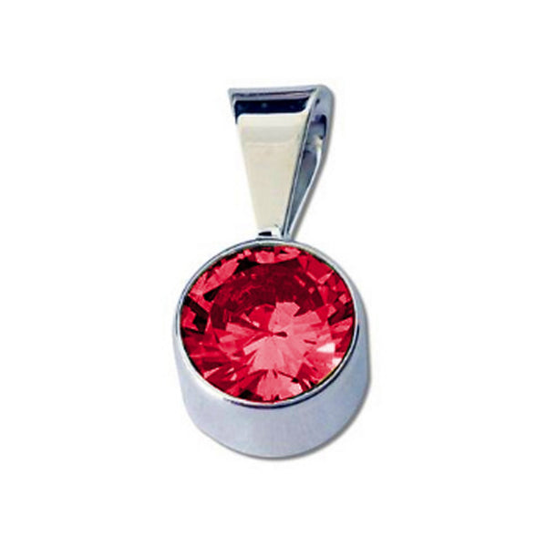 925 Sterling Silver Red Cubic Zirconia Pendant - Gift Boxed - Charming And Trendy Ltd