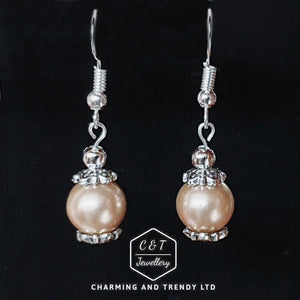 Glass Pearl Drop Earrings - Charming And Trendy Ltd