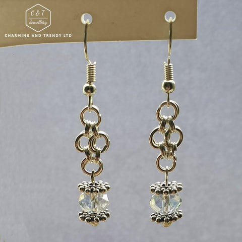 Clear Crystal Fashion Drop Earrings - Charming And Trendy Ltd