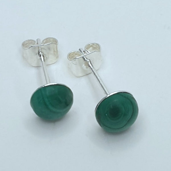 Malachite Silver Plated Stud Earrings - Charming and Trendy Ltd