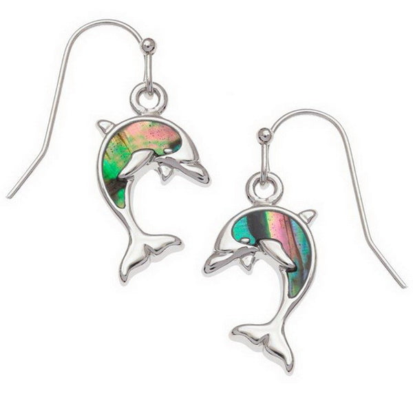 Dolphin Paua Abalone Shell Hook Earrings - Charming and Trendy Ltd