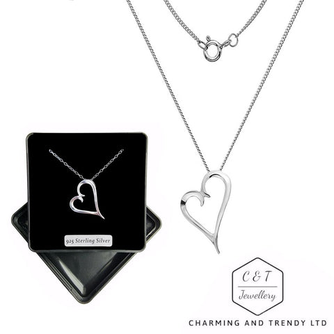 925 Sterling Silver Dainty Love Heart Pendant Necklace - Charming and Trendy Ltd