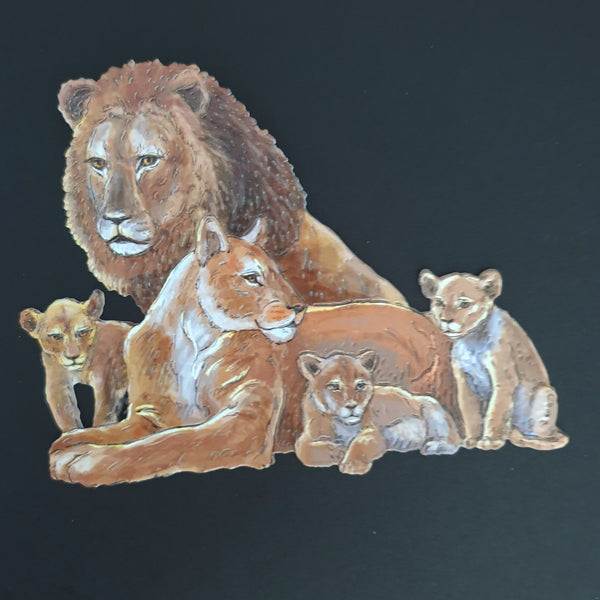 Lion Family & Cub Die Cuts (Decoupage, Crafting, Card Making) - Charming And Trendy Ltd