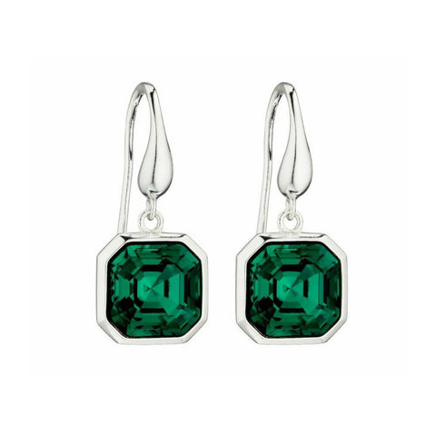 925 Sterling Silver Imperial Cut Emerald Earrings - Charming and Trendy Ltd